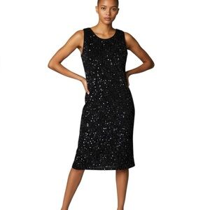 Y2K Celestial Sequin Shift Dress Wedding Guest Club Nina Leonard